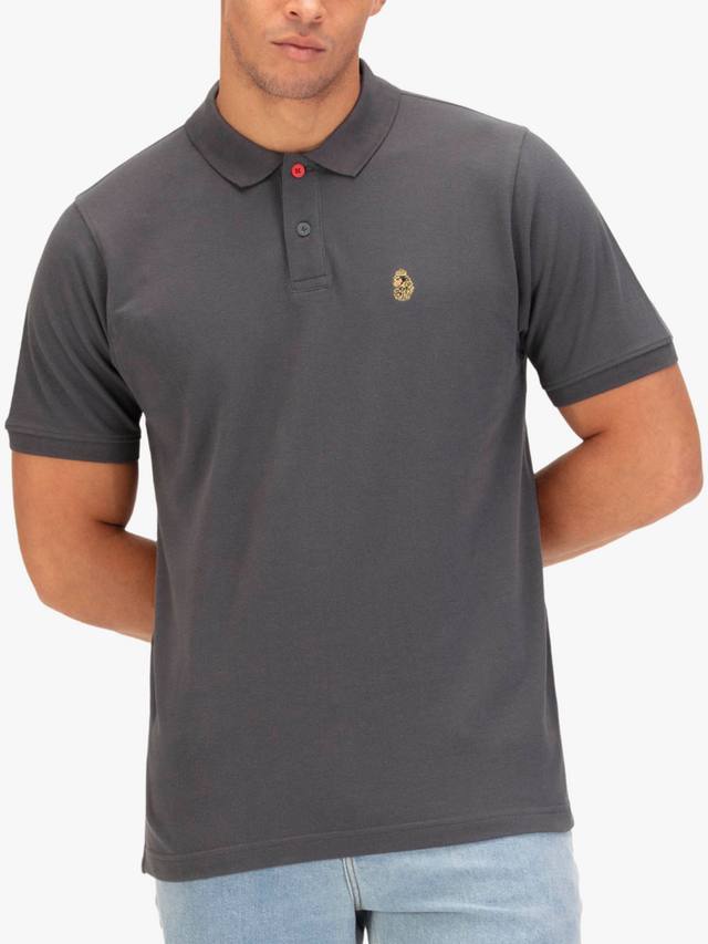 

Новая хлопковая поло из меланжевой ткани LUKE 1977, Charcoal