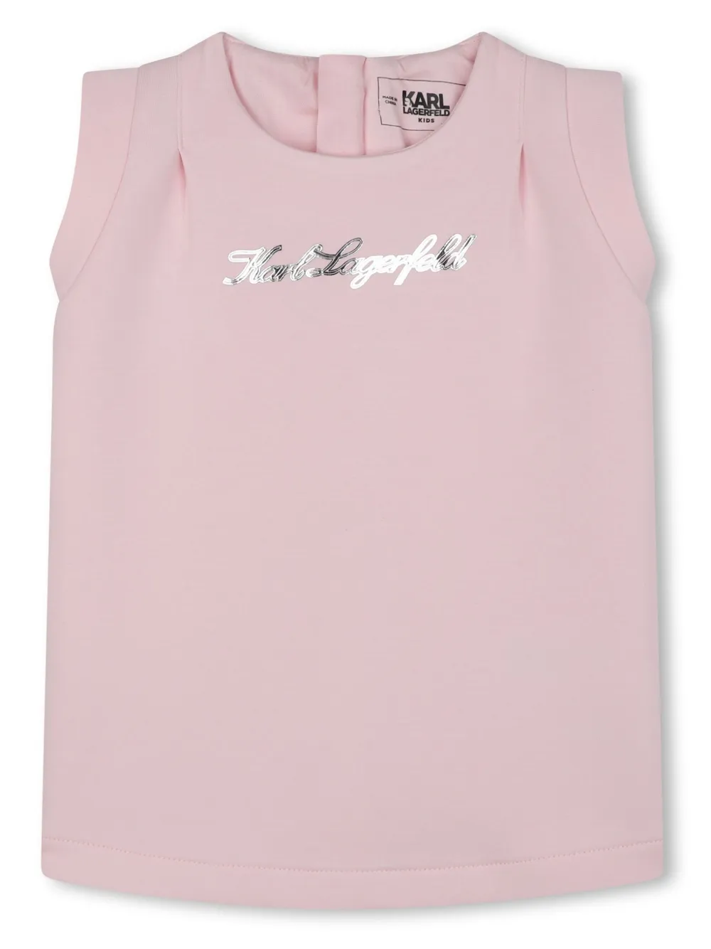 

Платье без рукавов с логотипом KARL LAGERFELD KIDS, розовый