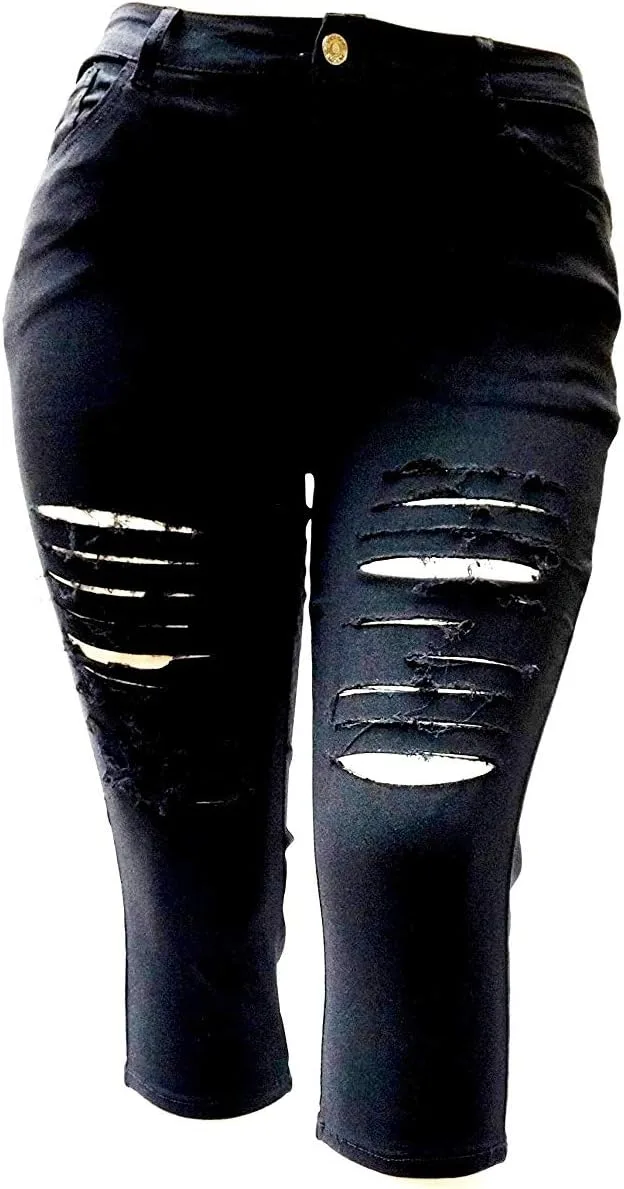 

Jack David Ling женские джинсы капри plus size stretch twill denim Jeans for Love