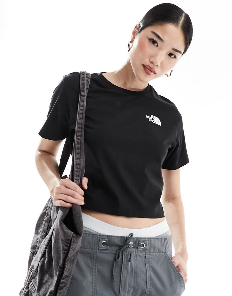 

Черная укороченная футболка с логотипом The North Face Simple Dome