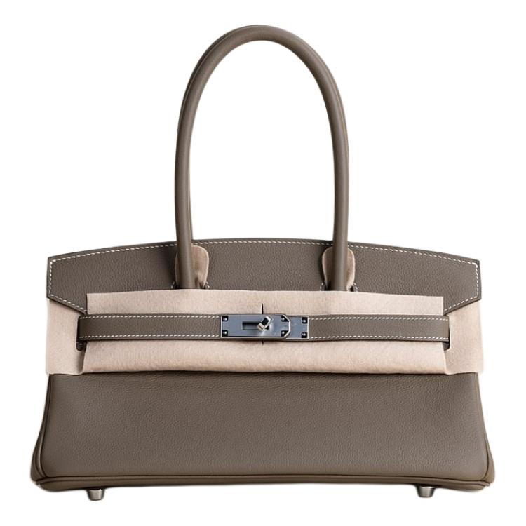 

HERMES Сумка Birkin из кожи коровы унисекс 18 Etoupe слоновая серый