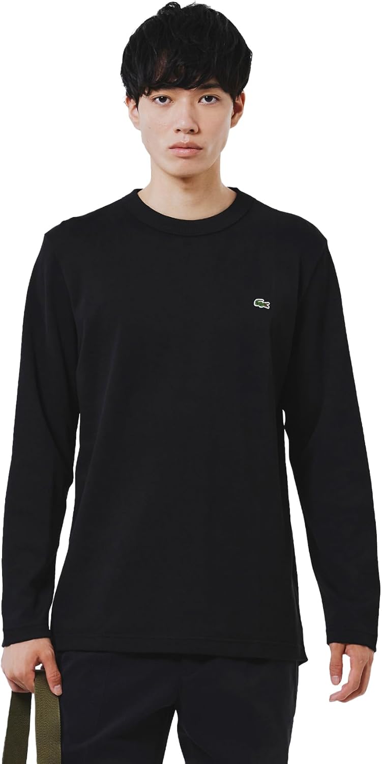 

Мужская классическая футболка с длинным рукавом и объемным пике от LACOSTE (Официальная версия), черный