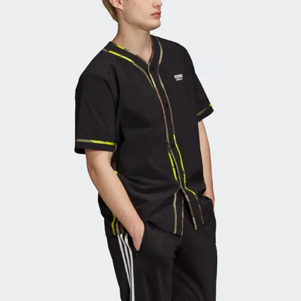 Рубашка adidas originals Athleisure Casual Sports Breathable Short Sleeve Shirt Black, мультиколор — фото 3