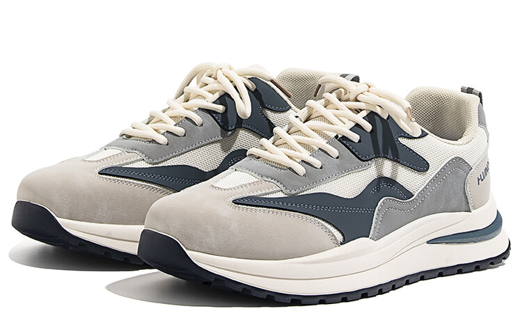 Кроссовки HUANQIU Lifestyle Shoes Men Low-top Beige/Blue, бежевый/синий — фото 3