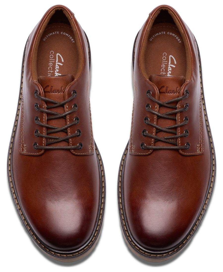 Мужские низкие повседневные туфли-дерби Weltridge Clarks, Dark tan suede — фото 4