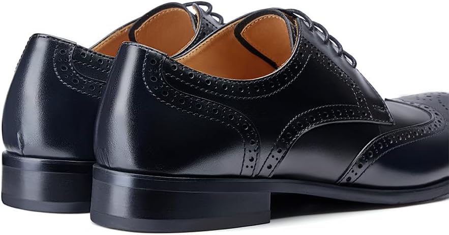 Мужские классические туфли Jepsengord Wingtip из натуральной кожи коровы, оксфорды с брогированием, формальные деловые и свадебные дерби Jepsen Gord, черный — фото 4