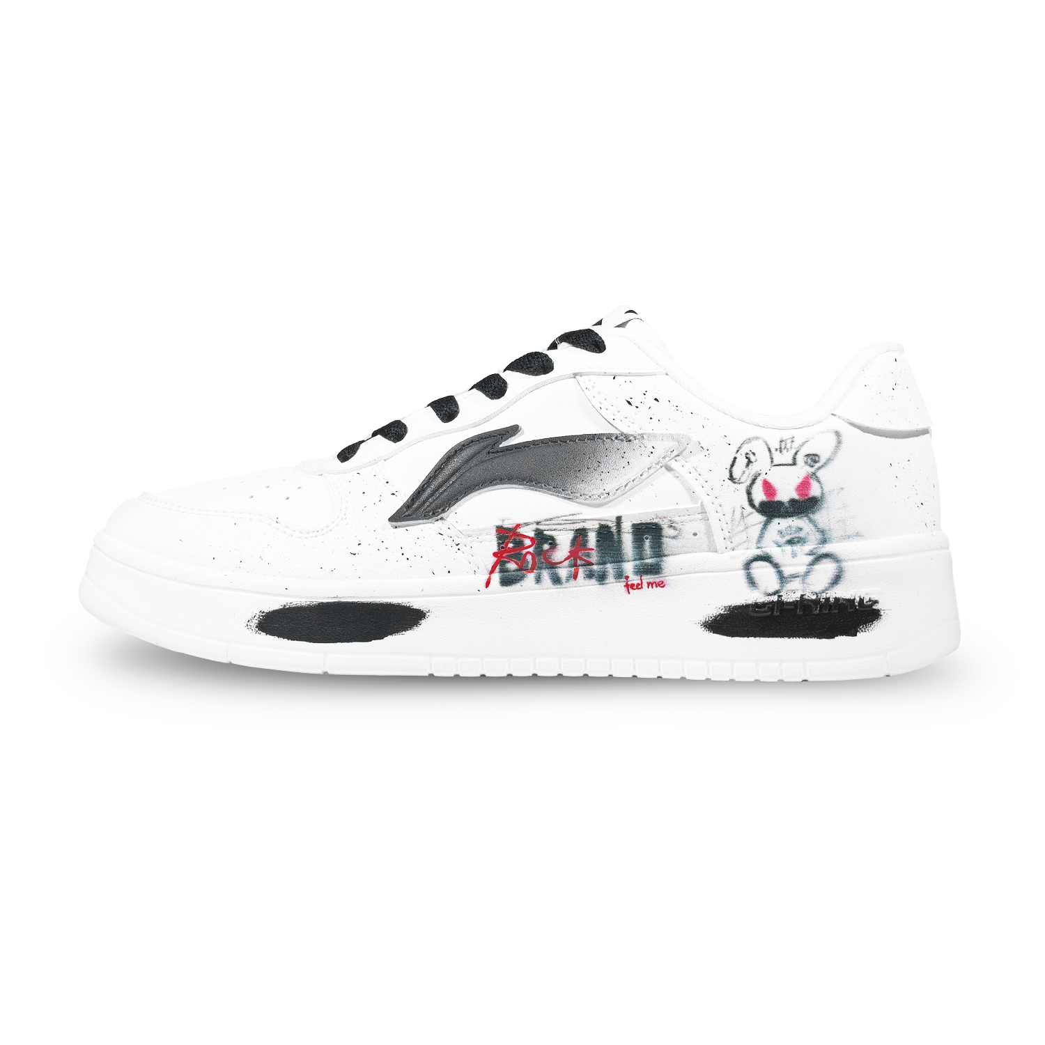 

Мужские плавающие скейтбордные кроссовки Li Ning с противоскользящей амортизацией и низким верхом., красный ink bunny