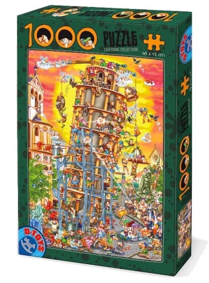

D-Toys, пазл, Безумие строит Падающую башню, 1000 шт.