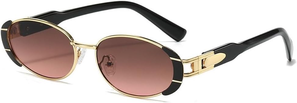 

Модные овальные солнцезащитные очки для мужчин и женщин с градиентными линзами, роскошные, с металлическими золотистыми шарнирами, повседневный элегантный стиль, защита от ультрафиолета UV400 TYUVIVO, C2