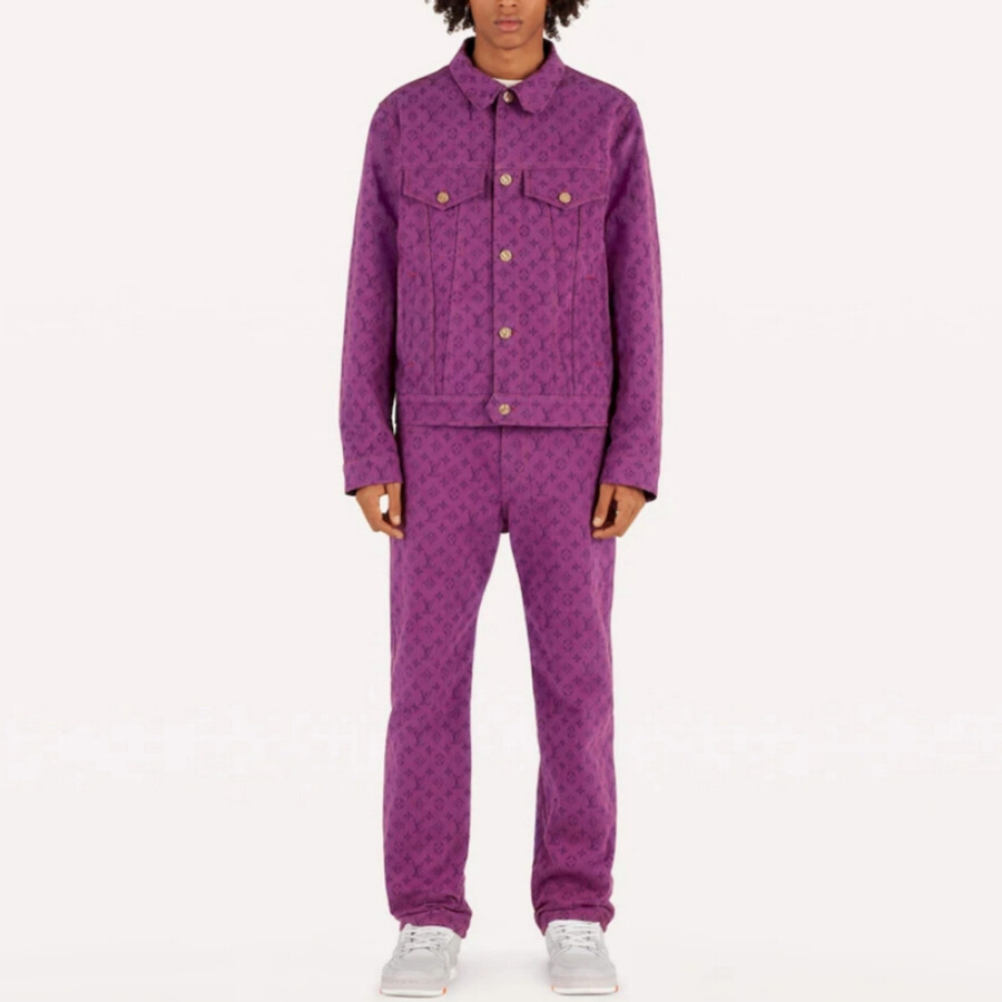 Новые квартальные продукты LV Jeans Men Purple Louis Vuitton, фиолетовый — фото 3