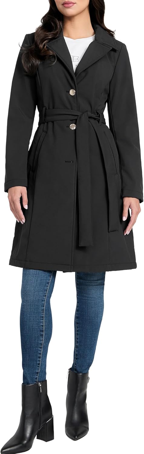 

GUESS Женская куртка Softshell Sandy Back с деталями из шнурков, Jet Black
