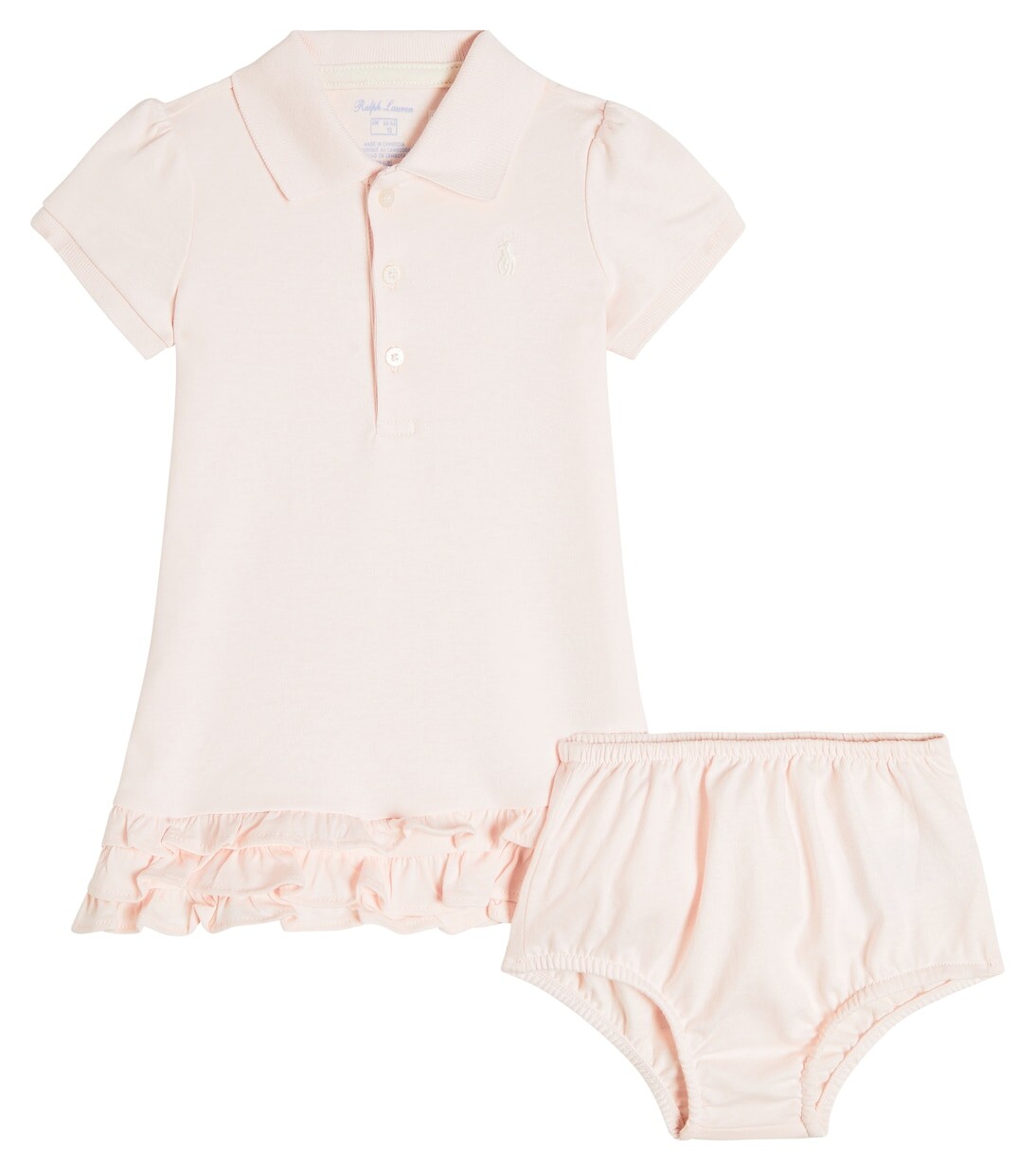 

Детское хлопковое платье в форме капкейка Polo Ralph Lauren Kids, розовый