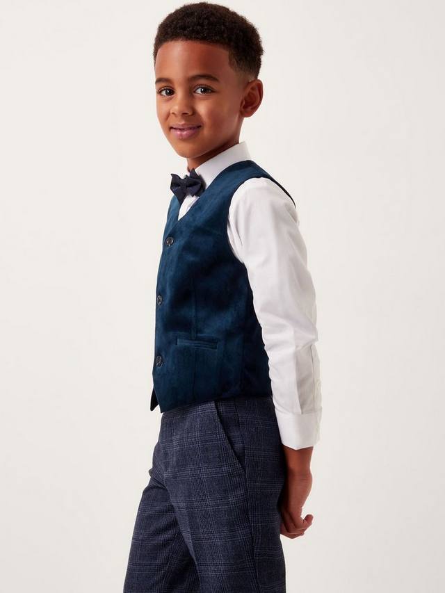 

Детский бархатный жилет с v-образным вырезом Monsoon, Navy