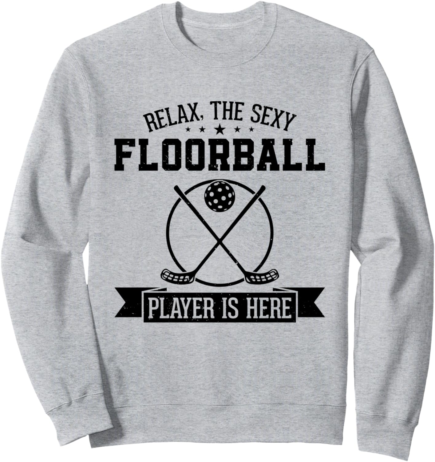 

Расслабьтесь! Сексуальная флорболистка здесь! Толстовка Uni Hockey Unihockey Floorball Player, серый