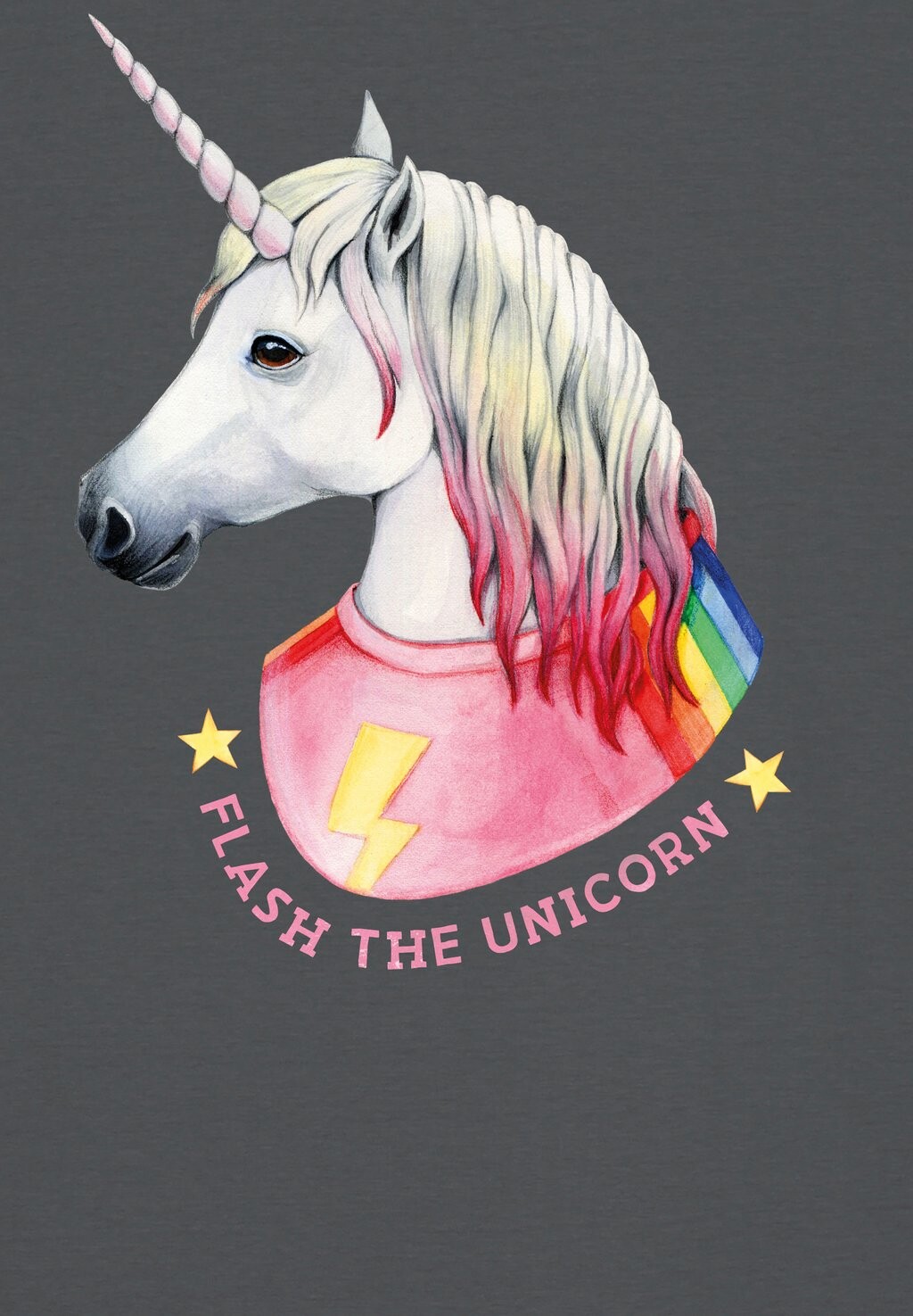 

Футболка с принтом FLASH THE UNICORN watapparel, антрацит