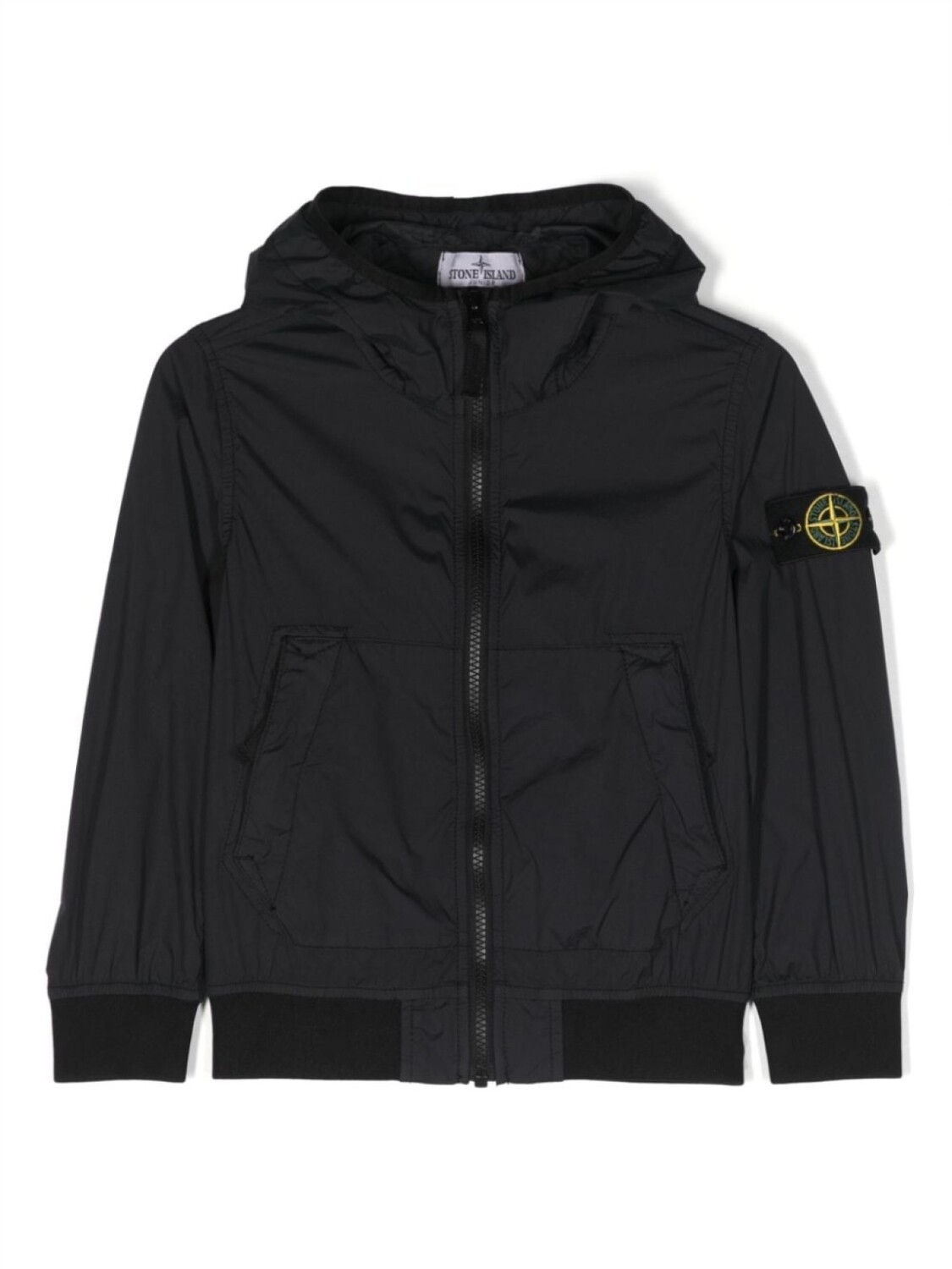 

Stone Island Junior куртка с капюшоном и нашивкой Compass, черный