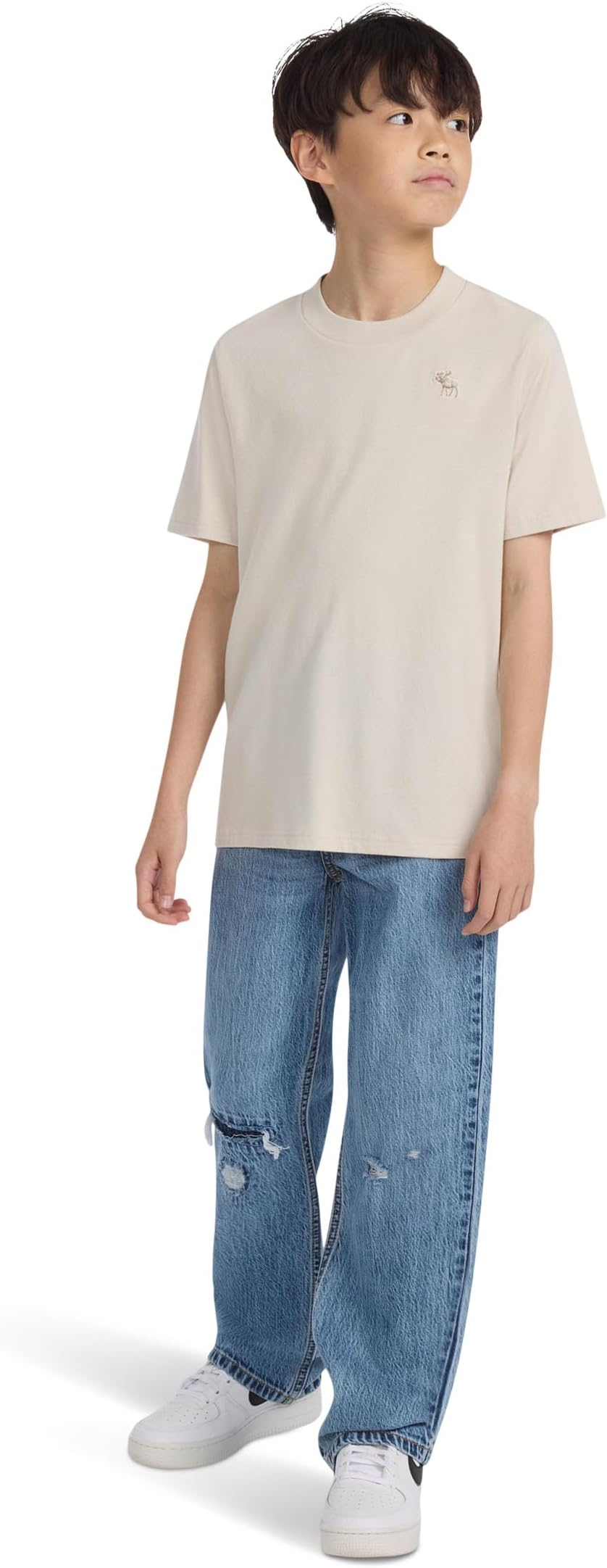 Футболка abercrombie kids Short Sleeve Essential Tee, цвет Pumice Stone — фото 3