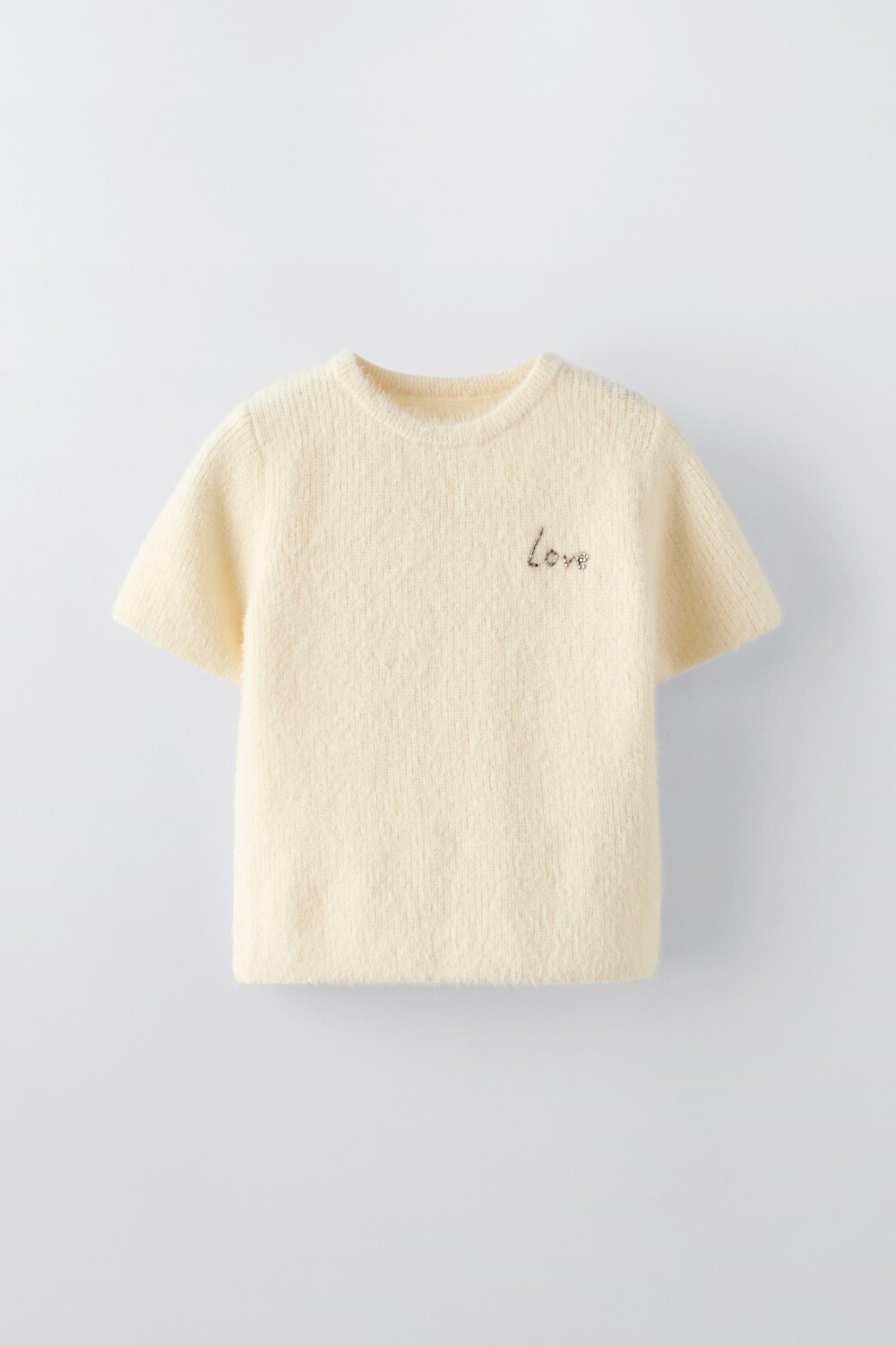 

Вязаный свитер с лозунгом ZARA, экрю