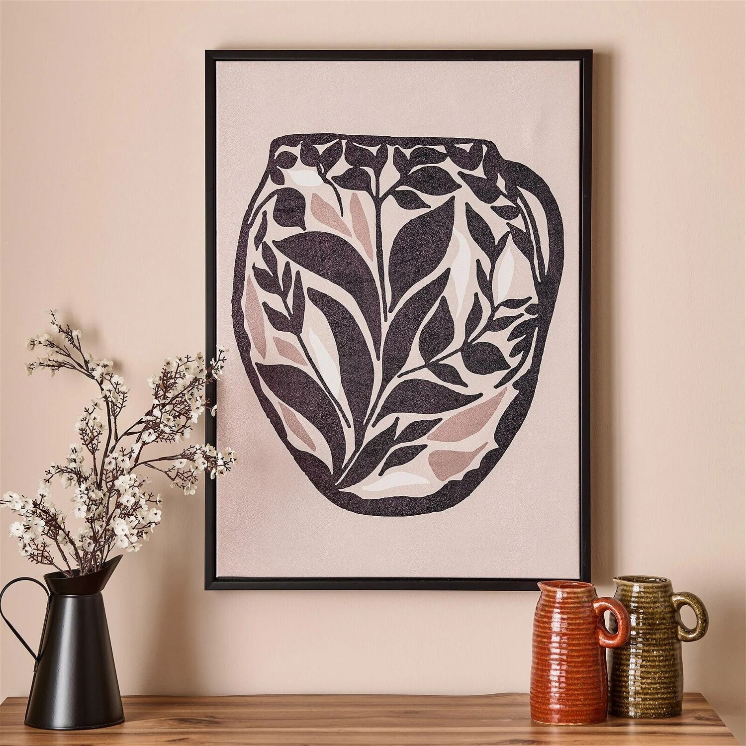 

Evidea Deco Leaf в вазе с росписью - Черный - 50x70 см