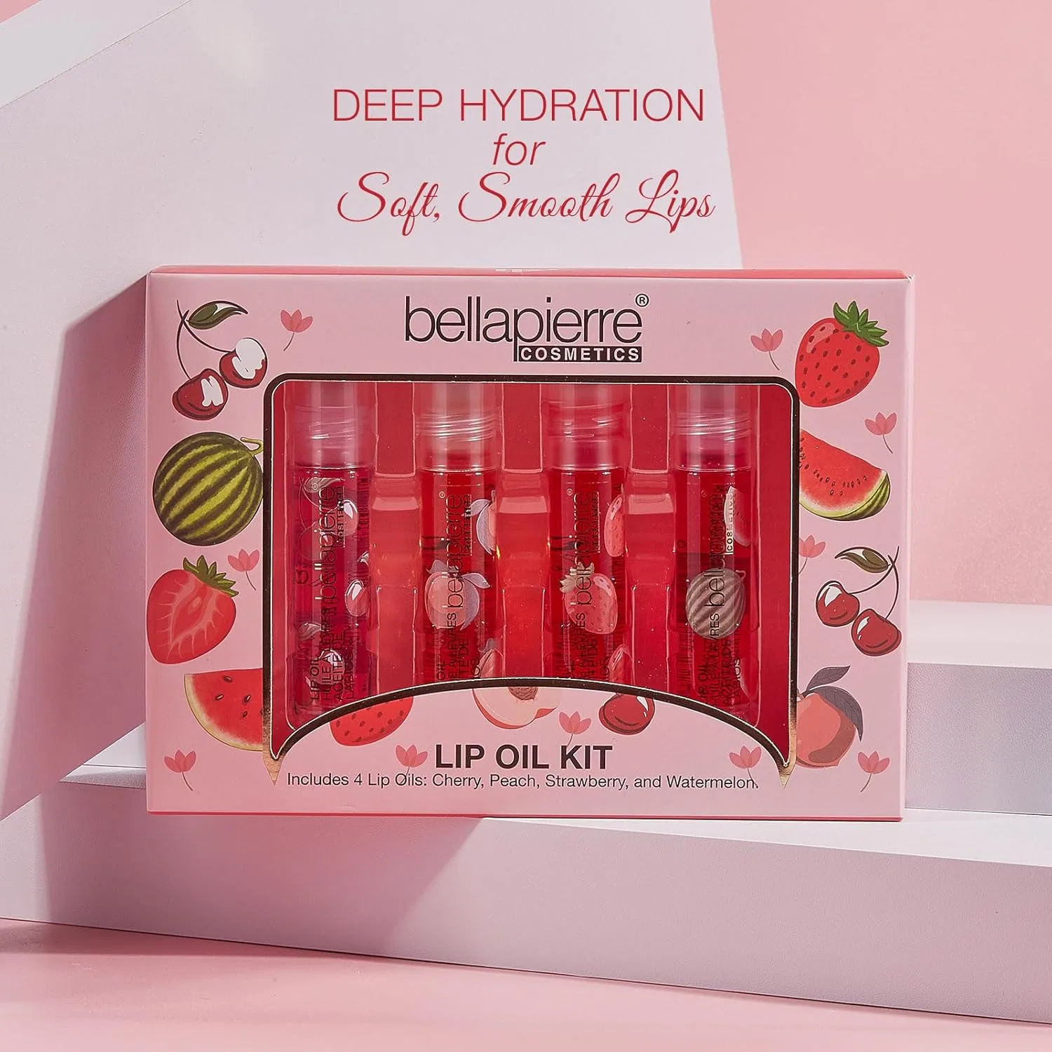 Набор губных масел Bellapierre Cosmetics 4 шт, увлажняющие, с фруктовыми ароматами, бесцветный — фото 2