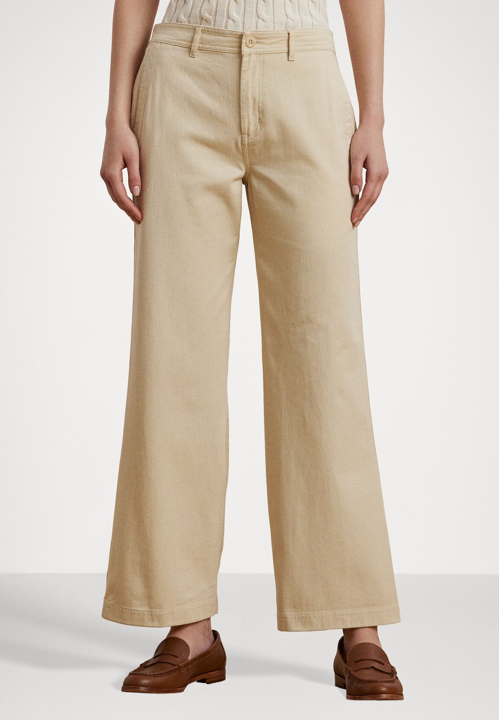 

Брюки COTTON TWILL WIDE LEG PANT Lauren Ralph Lauren, кремовый