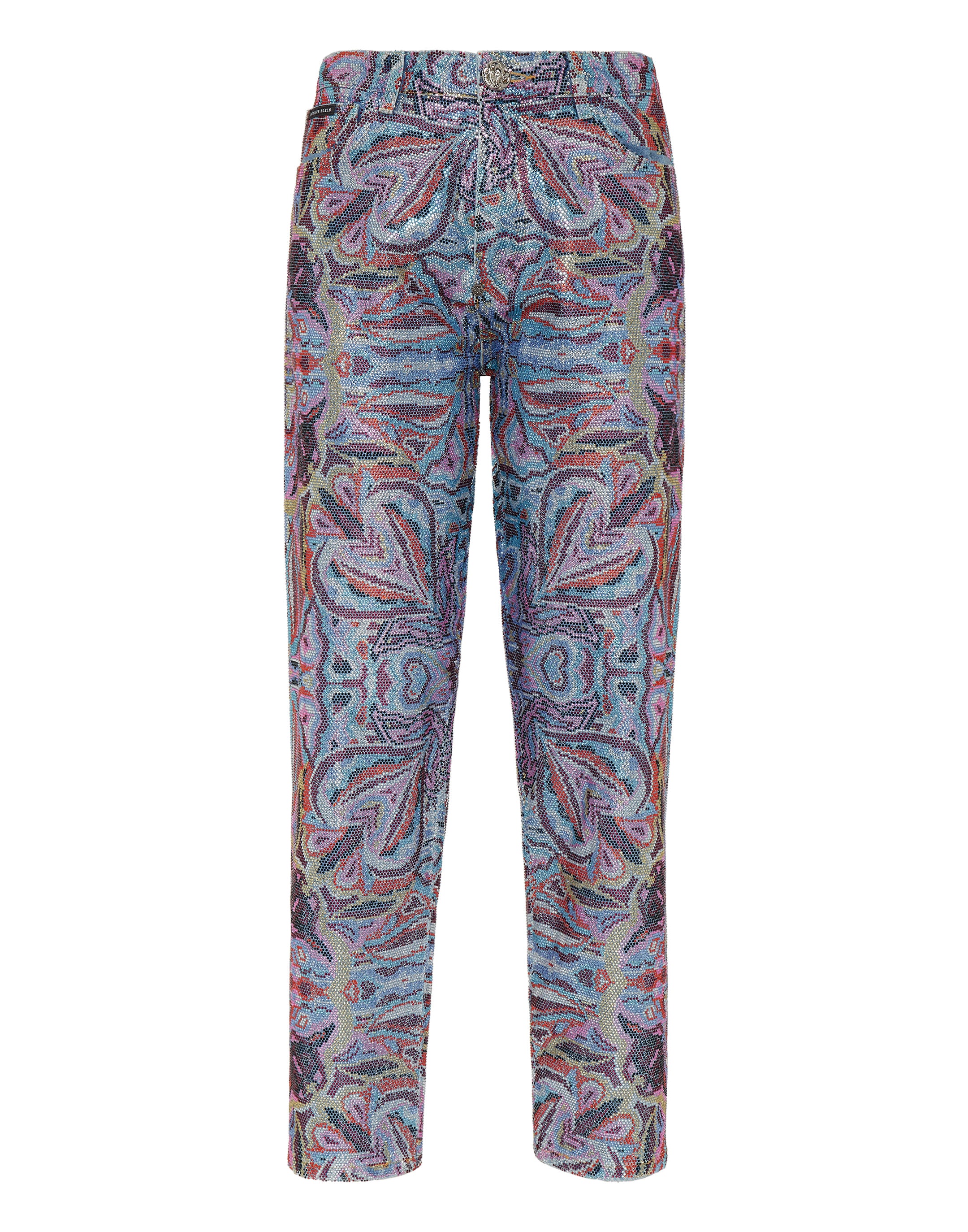 

Джинсовые брюки Mom Fit Crystal Colorful Circus PHILIPP PLEIN, цвет ice cube