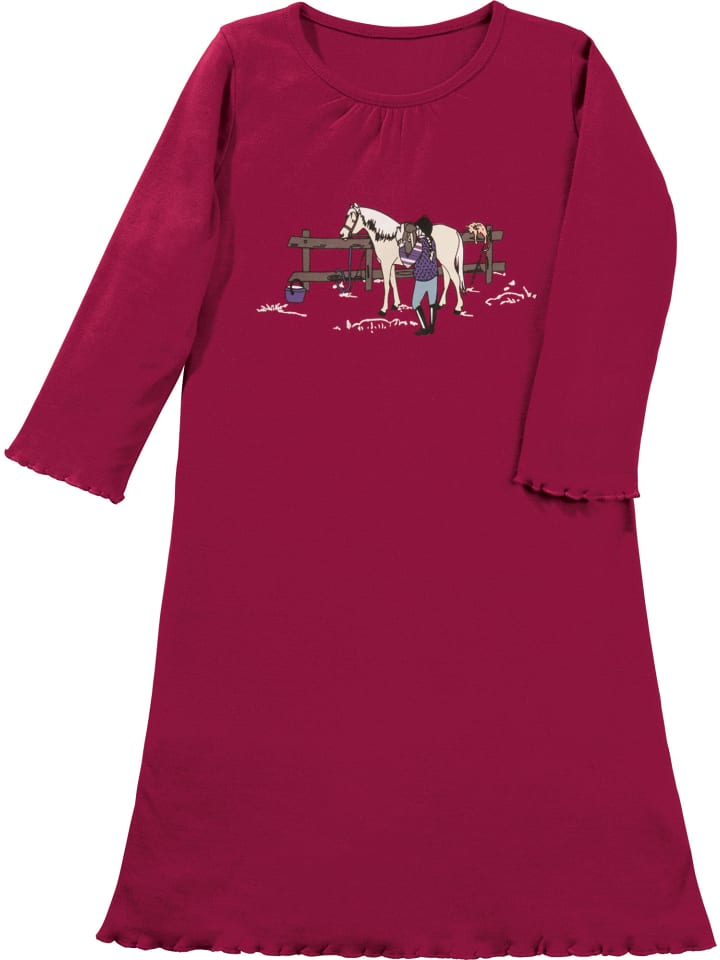 

Erwin Müller Детская ночная рубашка из трикотажа ягодного цвета