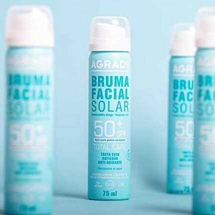 Солнцезащитный спрей для лица +50 SPF Uva UVB водонепроницаемый 75 мл, Agrado — фото 3