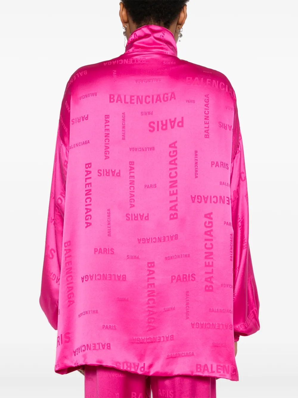 Толстовка с жаккардовым логотипом BALENCIAGA, розовый — фото 4
