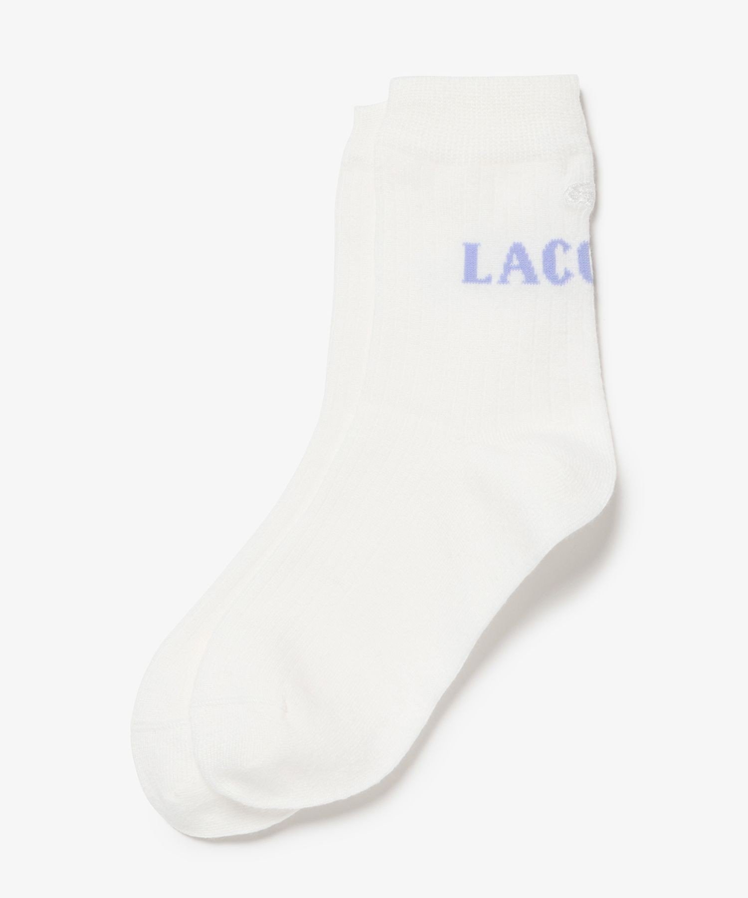 Носки женские LACOSTE жаккардовые с логотипом, белые — фото 2