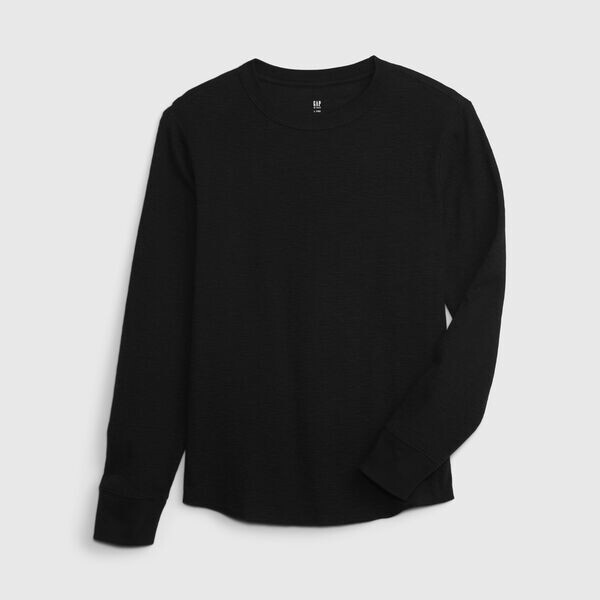 

Футболка с длинными рукавами из хлопка Gap, черный