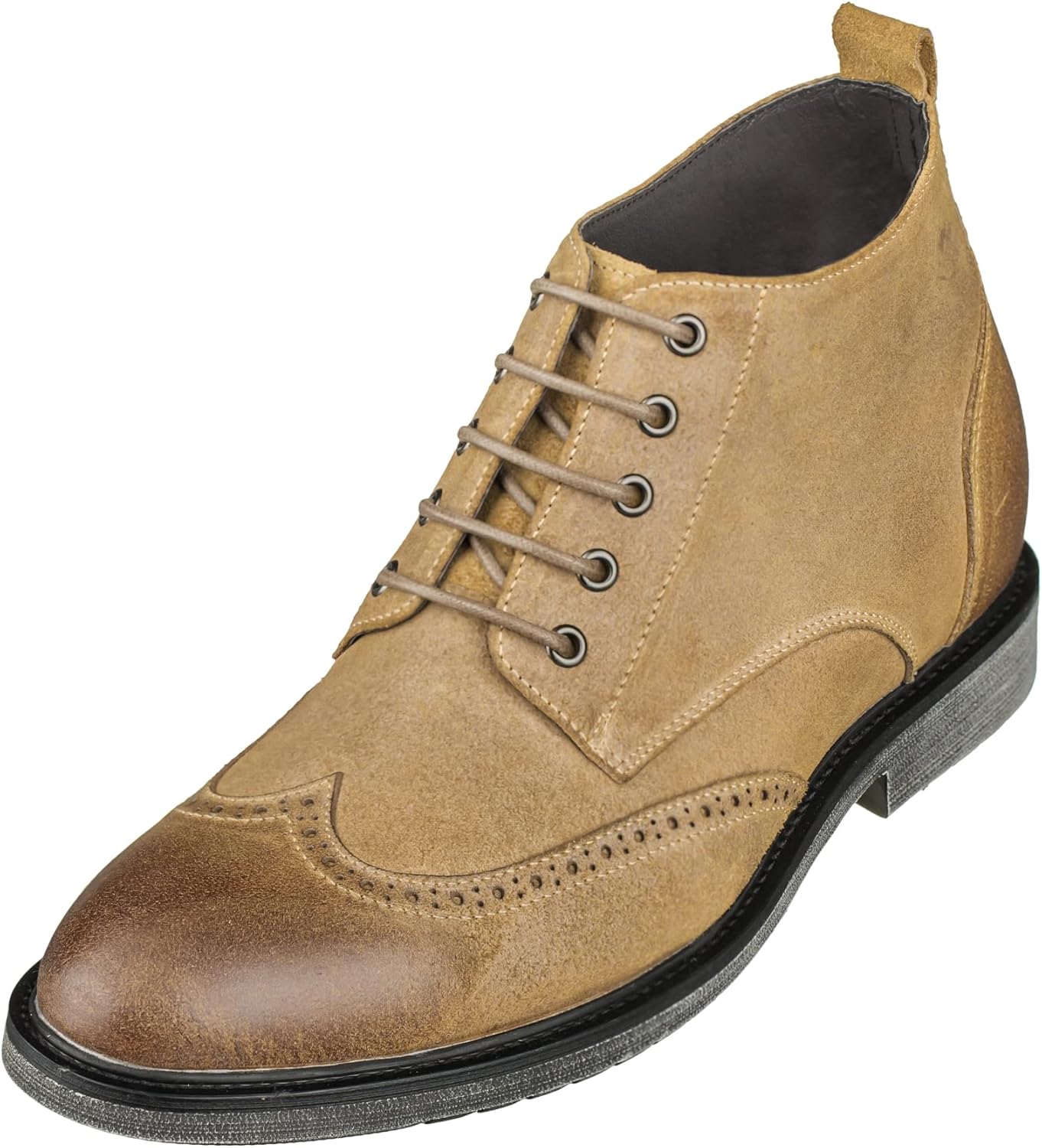 

Мужские невидимые повышающие рост туфли CALTO - светло-коричневая премиальная кожаная обувь на шнуровке с легкими крыловидными носками для работы - увеличивают рост на 3 дюйма - S3652 - размер 8 D(M) США No Brand, коричневый