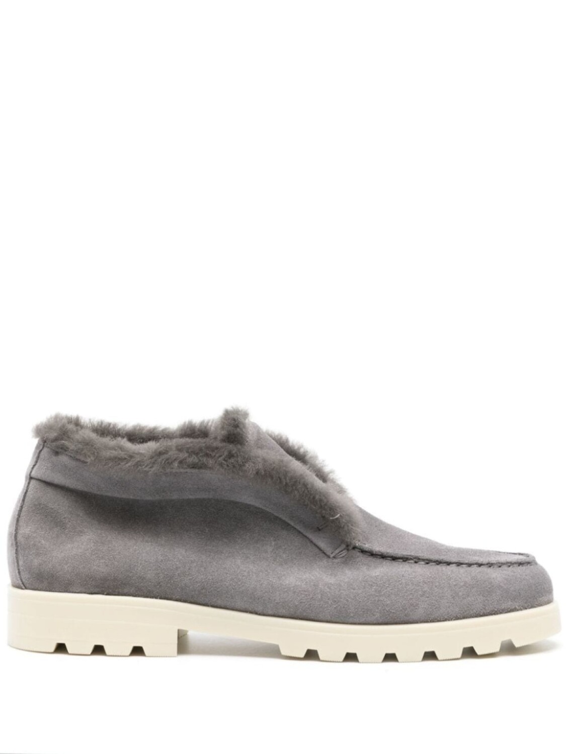 

Santoni ботинки дезерты с меховой отделкой, серый