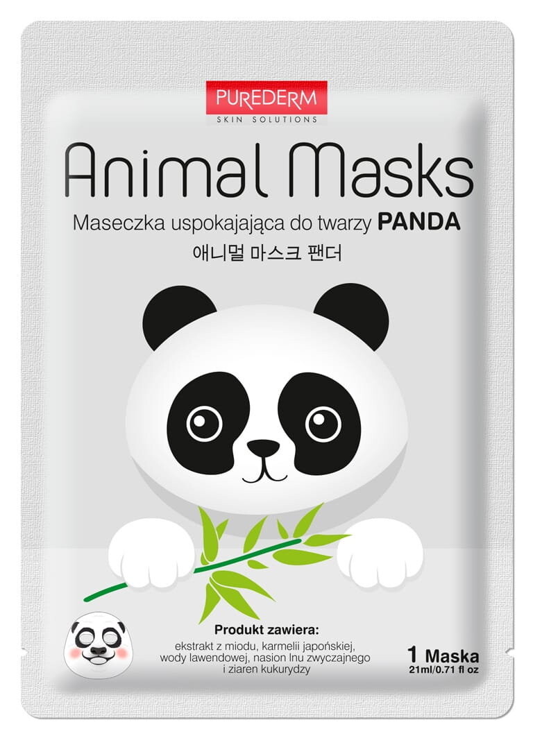 

PUREDERM Веганская маска ANIMAL PANDA, 21 мл