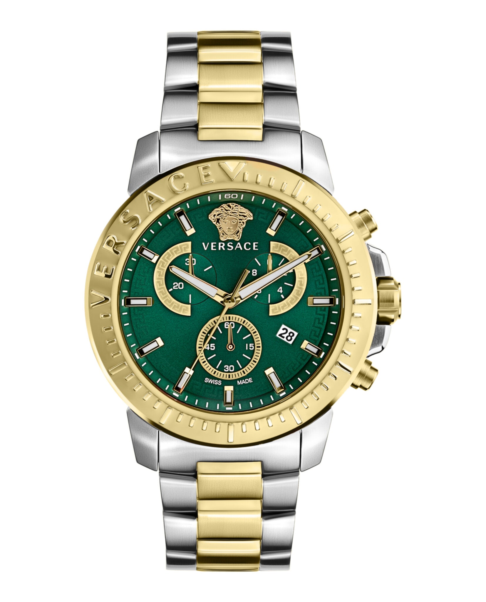 

Новые часы Chrono Chronograph Versace, цвет two tone/two tone/green