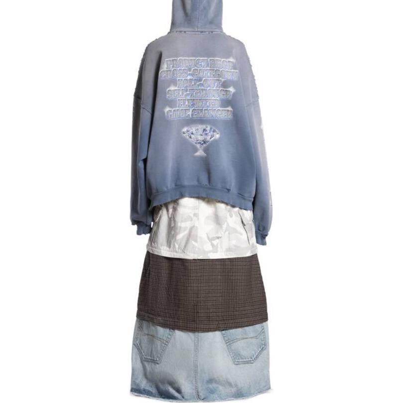 Худи (WMNS) Balenciaga Snbn Hoodie 'Blue', синий — фото 4