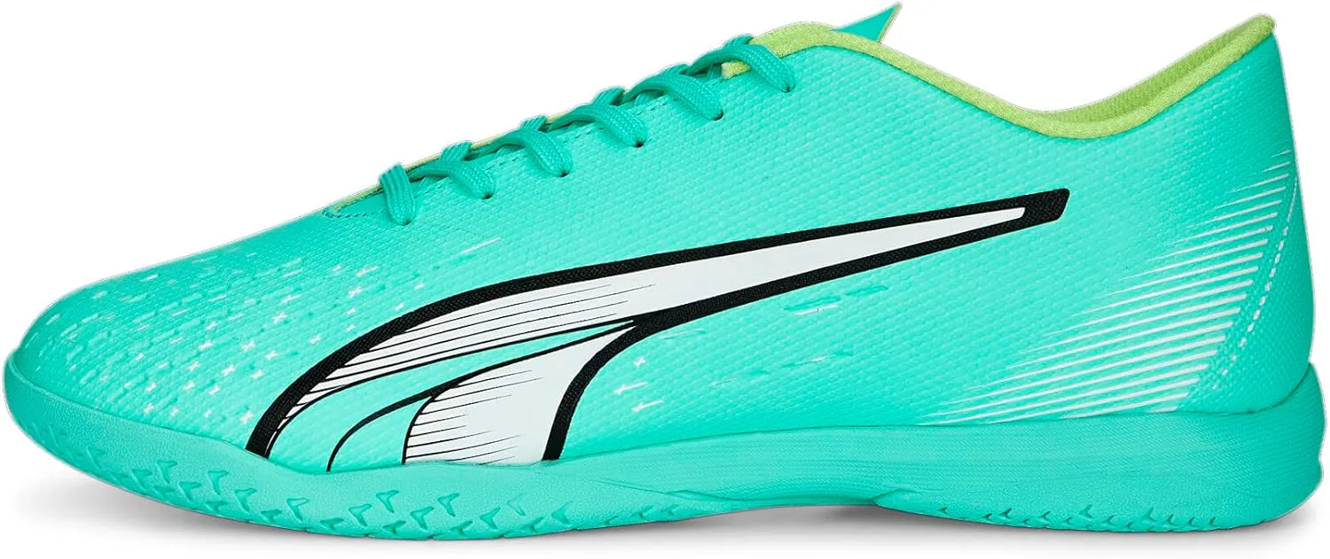 Мужские футбольные кроссовки Puma Ultra Play для игры в помещении, мятный/белый/желтый — фото 2