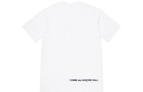 Футболка fw18 x comme des garcons shirt split box logo tee white logo tee Supreme, белый — фото 2