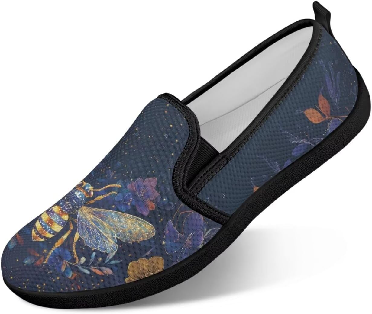 

Мужские лоферы без шнурков, удобные повседневные туфли, дышащие сетчатые кроссовки для ходьбы, плоская подошва без перепада, для тренажерного зала, размеры 4-9 Twousenru, Floral Bee