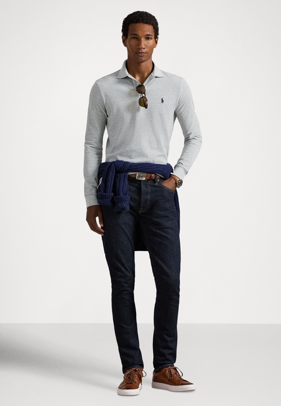 Поло Polo Ralph Lauren CUSTOM SLIM FIT MESH POLO SHIRT, Andover Heather/Light Grey — фото 2