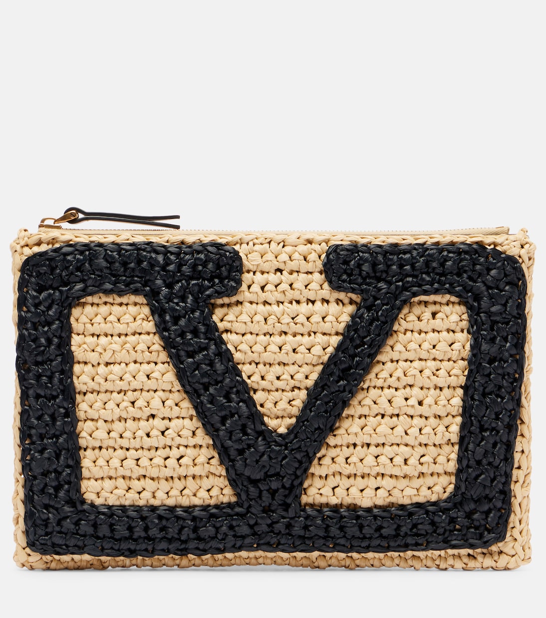 

Вива Суперстар вязаный клатч Valentino Garavani, Naturale-Nero