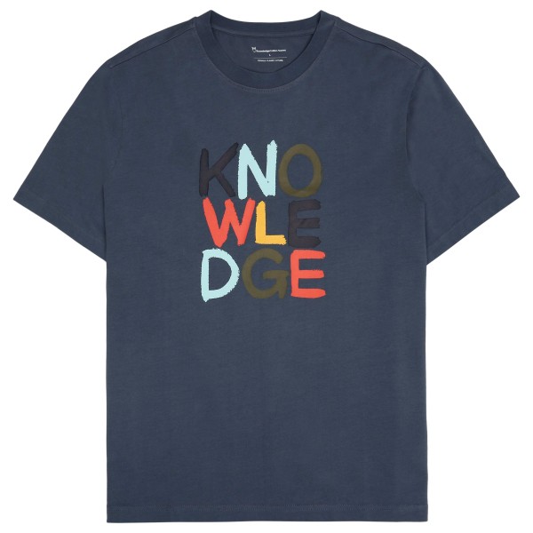 

Обычная футболка из плотной ткани с короткими рукавами Knowledgecotton Apparel, индиго