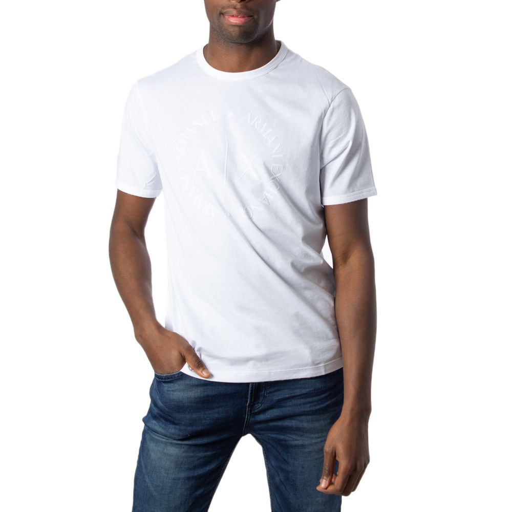 

Белая хлопковая футболка Armani Exchange
