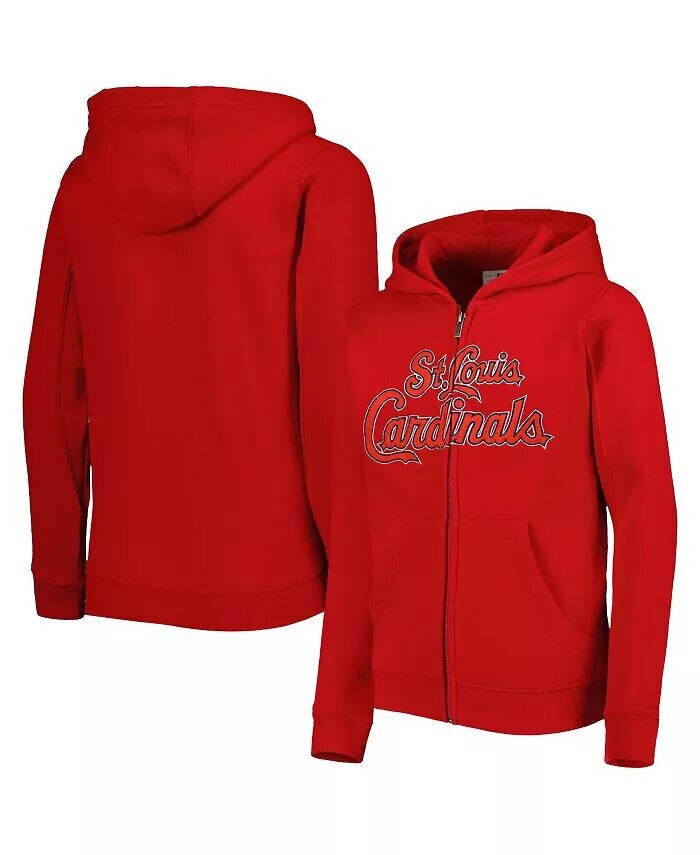

Красная флисовая толстовка с молнией во всю длину и надписью Big Boys and Girls St. Louis Cardinals Outerstuff