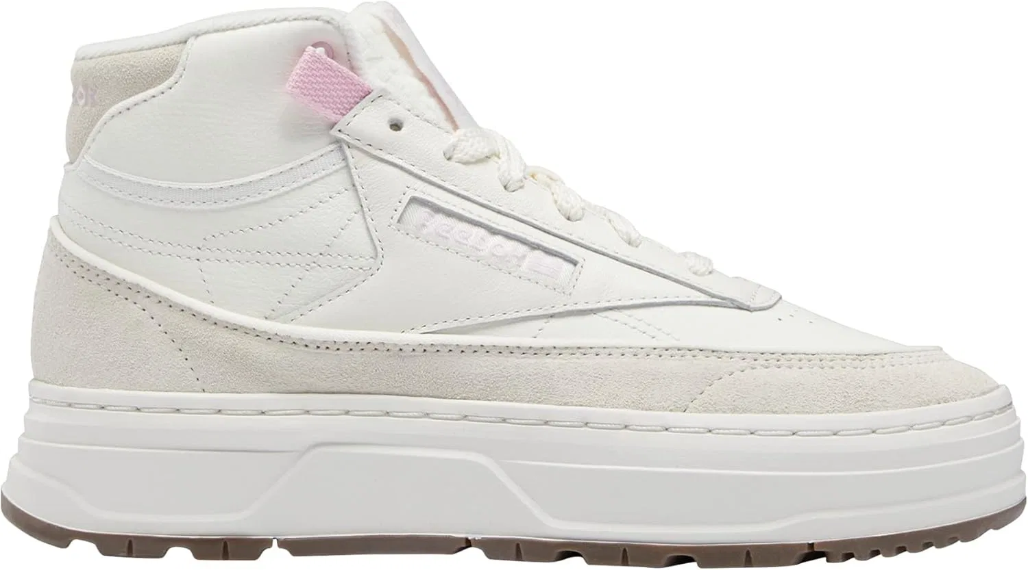 Женские кроссовки Reebok Lifestyle Club C Geo Mid, White Pink Yarn