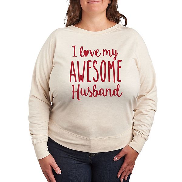 

Футболка с длинным рукавом Love My Awesome Husband Plus size Licensed Character