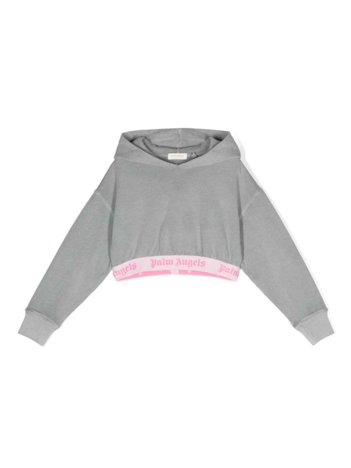 

Palm Angels Kids укороченное худи с логотипом, серый