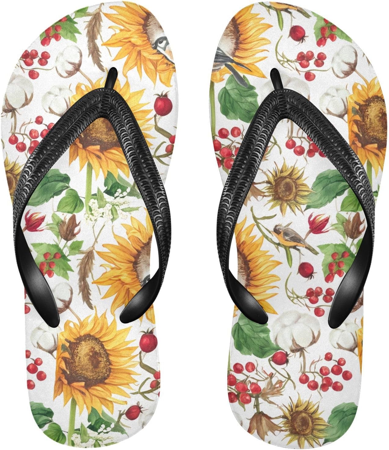 

Вьетнамки Chickadee Cotton Berries белые пляжные шлепанцы, резиновые нескользящие летние тапочки для мужчин и женщин Sinestour