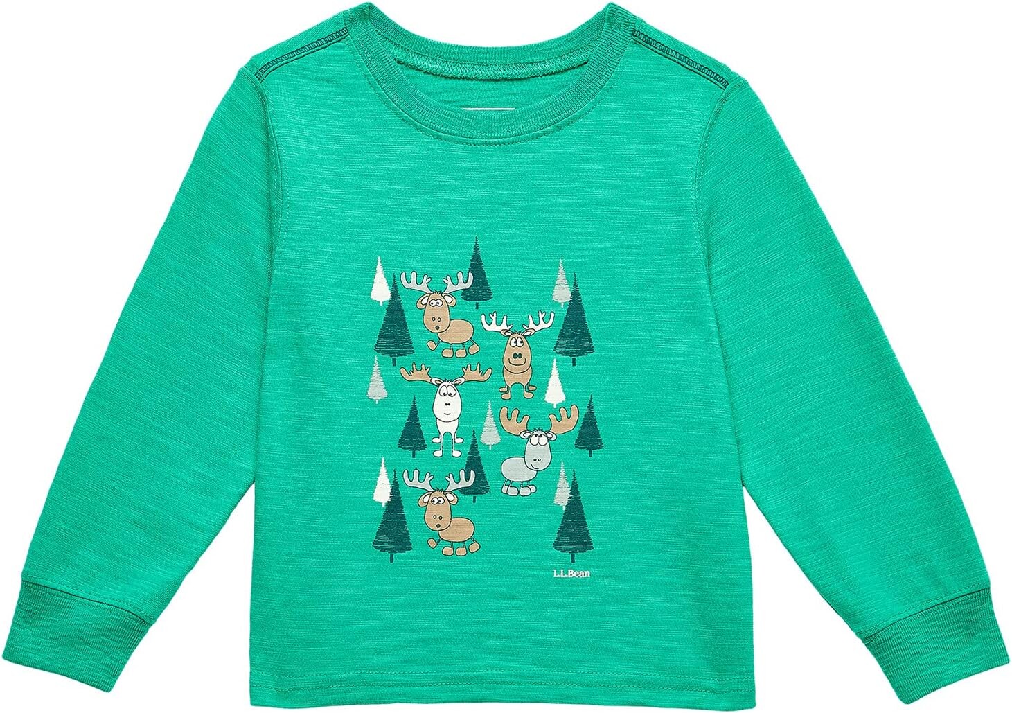 

Футболка L.L.Bean Graphic Tee II Long Sleeve, цвет Kelly Green Moose