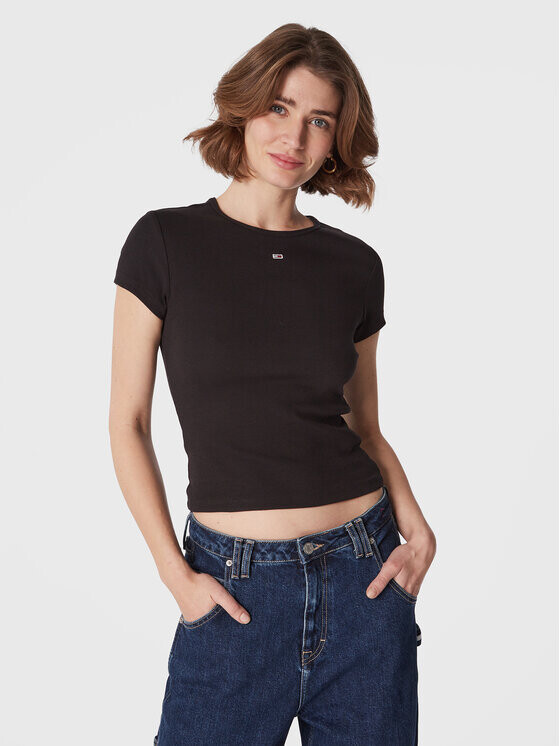 

Футболка узкого кроя Tommy Jeans, черный